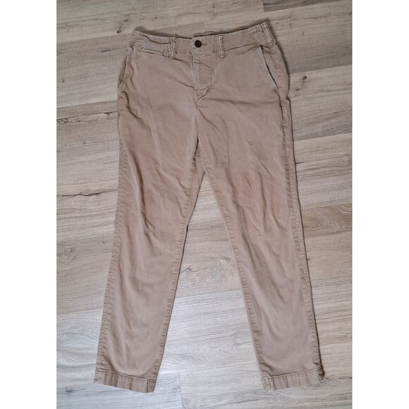American Eagle Mens Khaki Slim Straight Leg Pants Size 30x27 Flex Chino Uniform - Picture 2 of 11